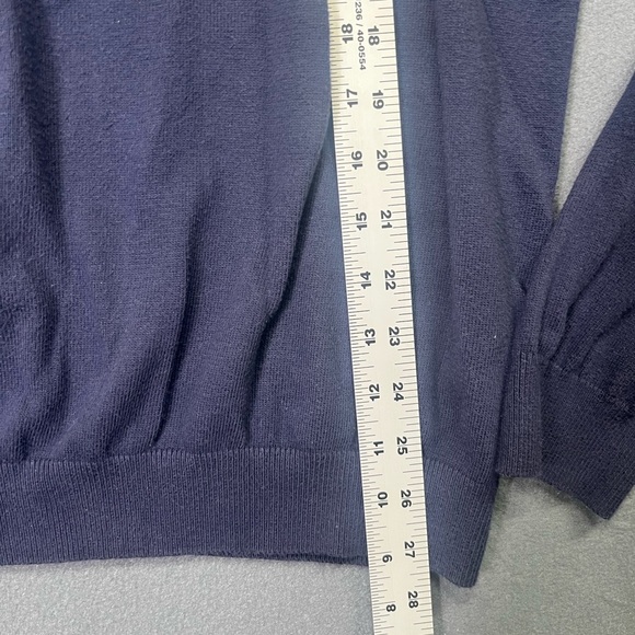 Eddie Bauer Supima Pima Cotton 1/4 Zip Sweater Mens L Tall Navy preppy Lite 1552 - Picture 5 of 7
